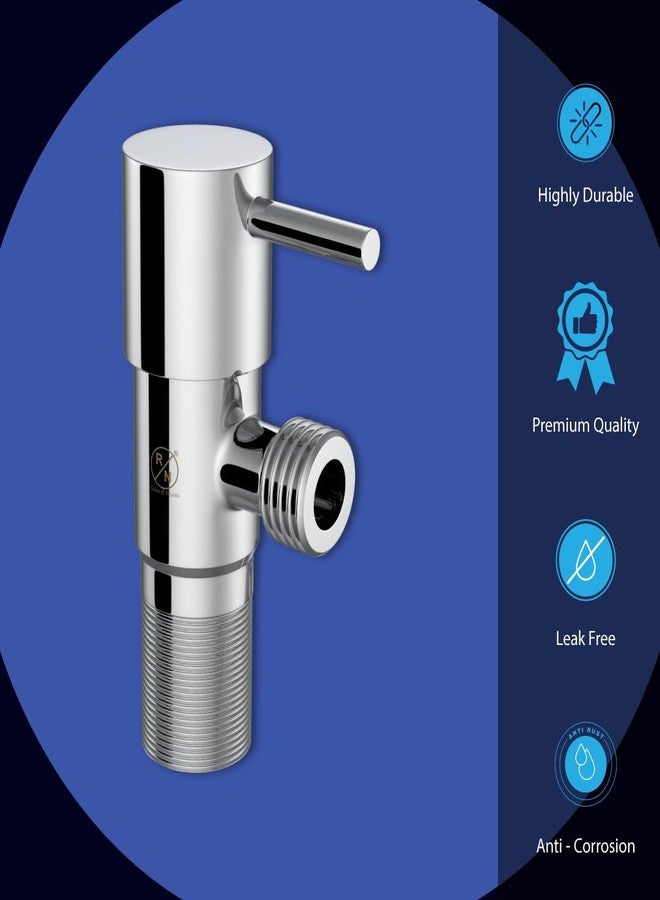 R. N. RN Turbo Angle Valve With Flange SS 304 for Bathroom, Kitchen Sink, Geyser & Washbasin | Angle Cock Chrome Finish_RNAV4001TU - Image 2